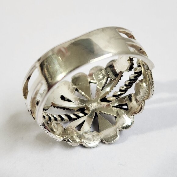 VTG 925 Edwardian Style Marcasite Ring Size 7.5 - Picture 7 of 11